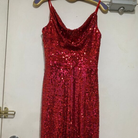 DRESS THE POPULATION SEQUIN SLEEVELESS JUMPSUITS SIZE S - Picture 1 of 10